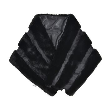 LA MAREY - Kunstfell Stola, 152x38cm, schwarz