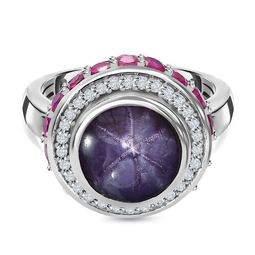 Sternrubin, afrikanischer Rubin und Zirkon-Ring - 9,47 ct. image number 0