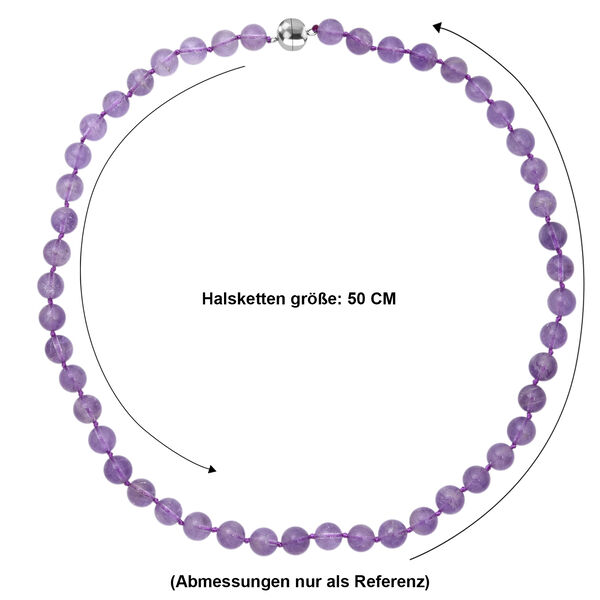 D'Joy AAA Afrikanischer Amethyst Halskette ca. 50 cm 925 Silber Rhodiniert ca. 300,00 ct. image number 5