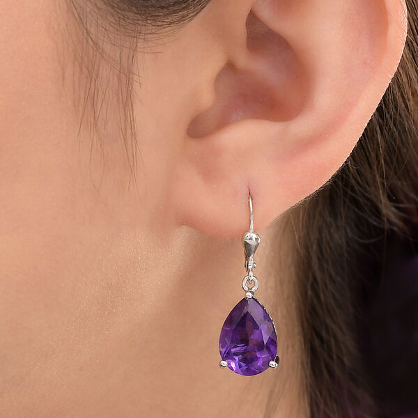 Afrikanische Amethyst-Ohrringe, 925 Silber platiniert ca. 8,97 ct image number 3