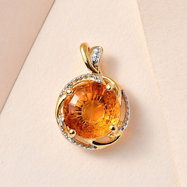 AA Serra Gaucha Citrin Anh&auml;nger, 925 Silber Gelbgold Vermeil, ca. 3.70 ct image number 2