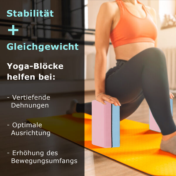Yoga Block aus Eva-Schaum, Rosa-Blau image number 3
