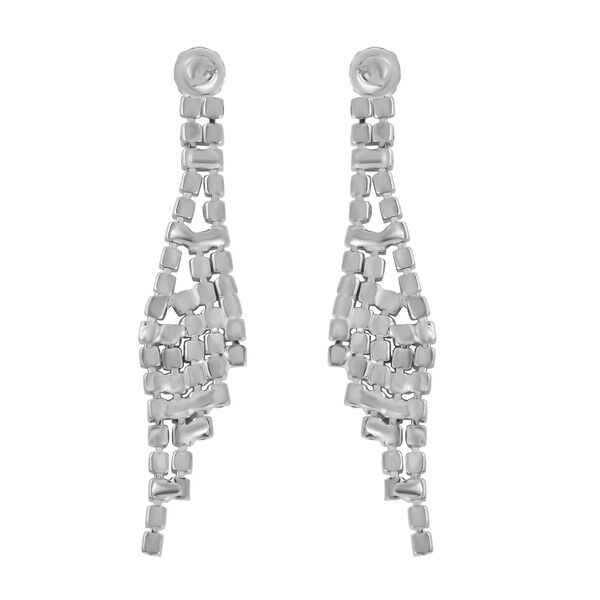 2er Set - Weißer Kristall Halskette und Ohrringe Schmuckset, Messing image number 9