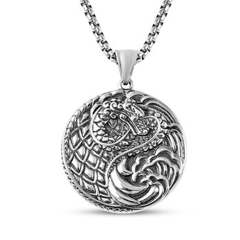 Drachen Anh&auml;nger mit Kette ca. 60 cm in Edelstahl