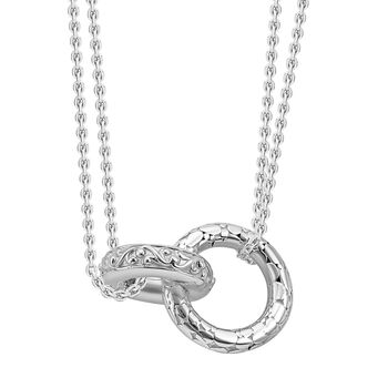 Royal Bali Kollektion- Drachenhaut-Textur verflochtener Anh&auml;nger mit 76 cm Kette