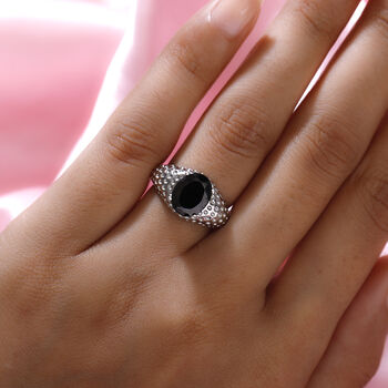 Elite Shungit Ring 925 Silber platiniert  ca. 1,61 ct