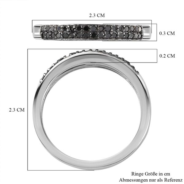 Schwarzer Diamant Ring, 925 Silber platiniert (Gr&ouml;&szlig;e 18.00) ca. 0,20 ct image number 7