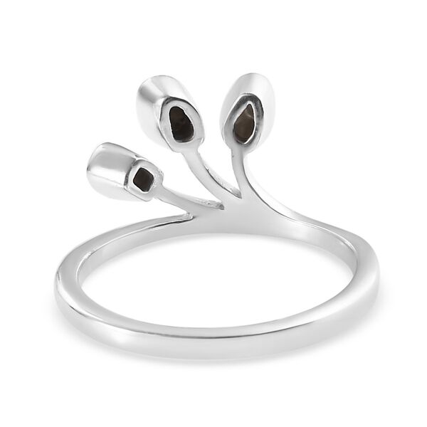 Handgearbeiteter Polki Diamant Ring 925 Silber Platin-Überzug image number 4