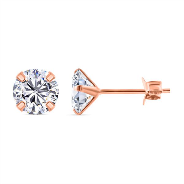 AAAA Zirkonia Ohrringe Set in ros&eacute;vergoldetem Silber image number 5