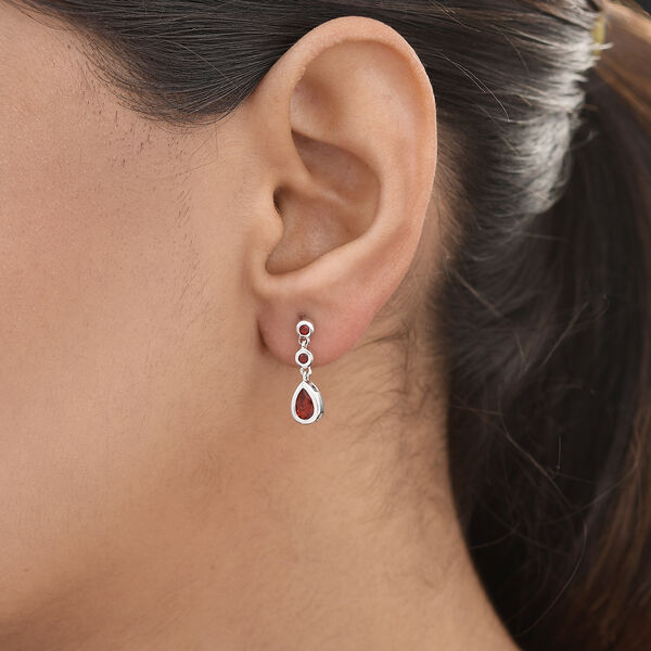 Mexikanische Kirschfeuer-Opal Ohrh&auml;nger in Silber image number 3