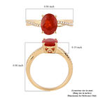 ILIANA AAA Mexikanischer Kirschfeuer-Opal und Diamant SI G-H Ring 750 Gelbgold (Größe 20.00) ca. 1,08 ct image number 4