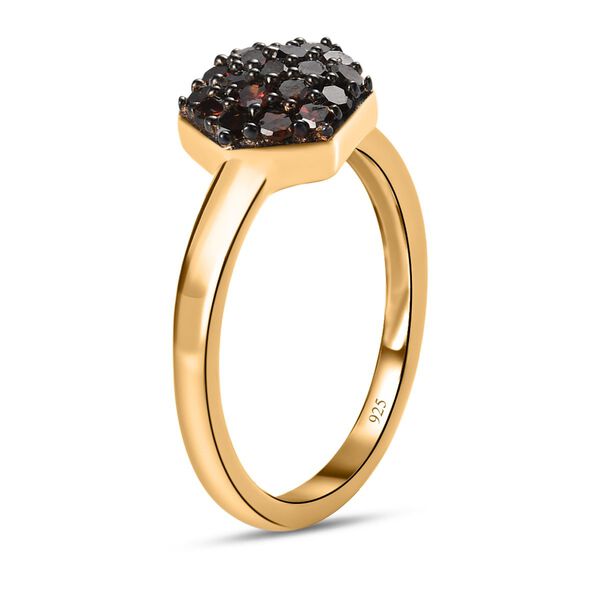 Roter Diamant Ring 925 Silber Gelbgold Vermeil (Gr&ouml;&szlig;e 16.00) ca. 0,20 ct image number 5