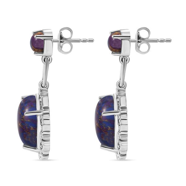 Lila T&uuml;rkis Ohrringe - 12,36 ct. image number 3