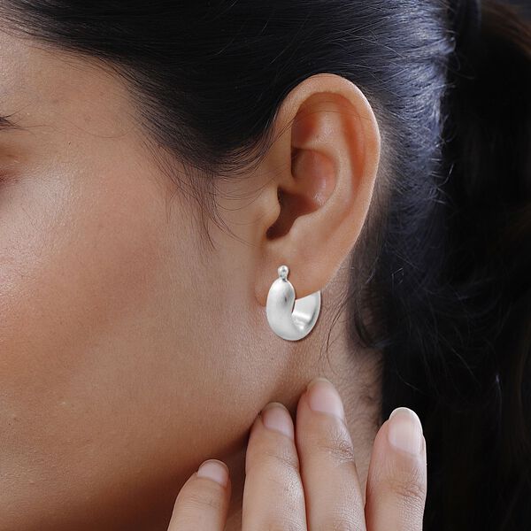 Breite Statement-Creolen, 925 Silber image number 1