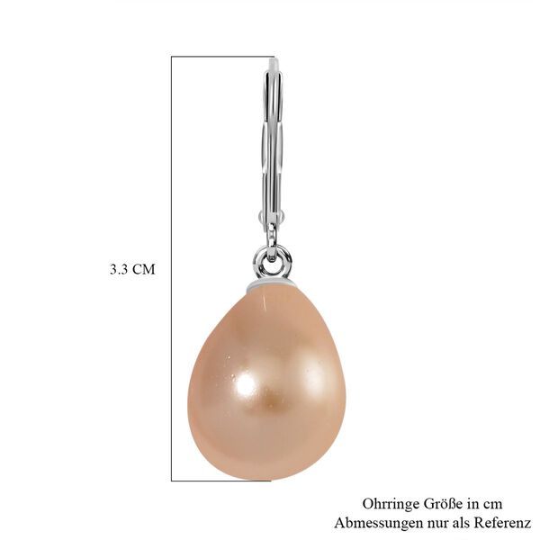 Goldene Muschelkernperle Ohrringe 925 Silber rhodiniert image number 5