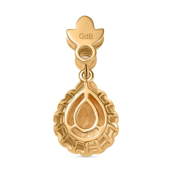 Citrin und wei&szlig;er Zirkon Anh&auml;nger - 2,94 ct. image number 4