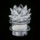 The 5th Season - Kristall Lotusblüte LED-Licht mit drehbarem Sockel, 9,5x10,5 cm, weiß