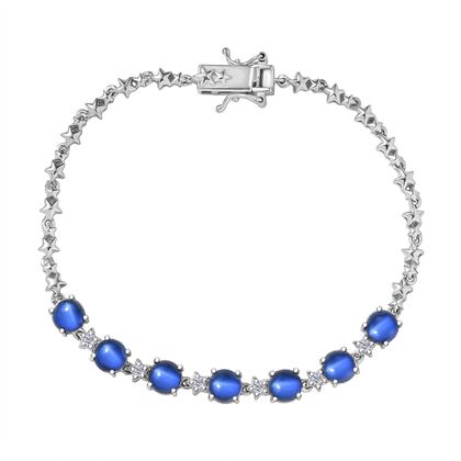 D'Joy Aurora Mondstein, Wei&szlig;er Zirkon Armband ca. 20 cm 925 Silber rhodiniert ca. 8,03 ct.