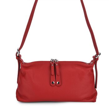 Crossbody-Bag aus Echtleder im Soft-Design, 30x8x16 cm, Burgunder