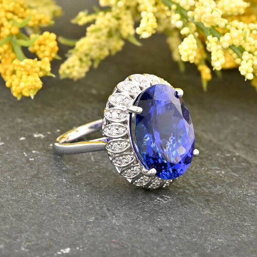 RHAPSODY AAAA Tansanit und VS Diamant Ring in 950 Platin - 10 ct. image number 1