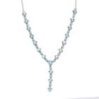 AA Blauer Zirkon Halskette ca. 45 cm 925 Silber rhodiniert ca. 7,87 ct.