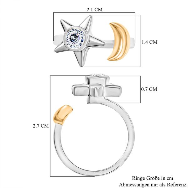 D'Joy Moissanit Ring, 925 Silber platiniert und vergoldet - 0,49 ct. image number 7