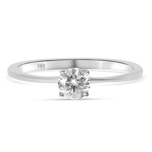 Diamant Solitär-Ring, SGL zertifiziert P1 G-H, 585 Weißgold  ca. 0,52 ct image number 0