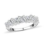 Moissanit Ring 925 Silber rhodiniert (Größe 16.00) ca. 1,26 ct