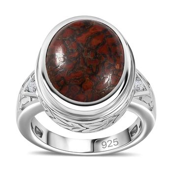 AAA Koprolith und Zirkon Ring - 8,38 ct.