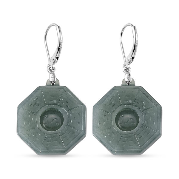 D'Joy Nat&uuml;rlicher Olmek Jadeit Ohrringe 925 Silber Rhodiniert ca. 43,00 ct. image number 4
