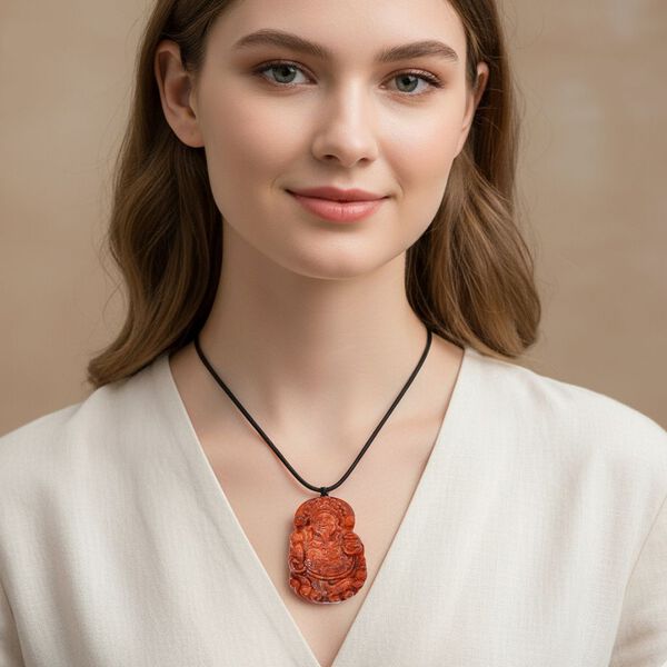 Rote Jade 70cm Halskette - 210 ct. image number 2