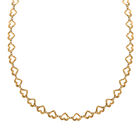 Italienische  Diamantschliff Herzen Kette, 925 Silber vergoldet, ca. 45 cm+ 5 cm Extender