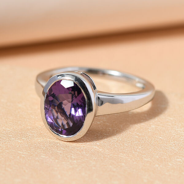 Mashamba Amethyst Solitär-Ring, 925 Silber platiniert  ca. 2,40 ct image number 2