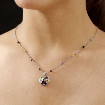 Mehrfarbige Edelstein-Halskette, 45 cm - 5,63 ct.