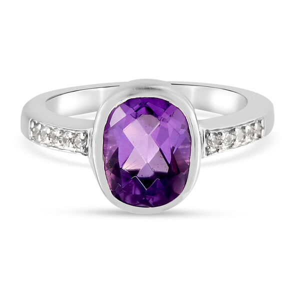 Afrikanischer Amethyst und Zirkon-Ring - 2,10 ct.