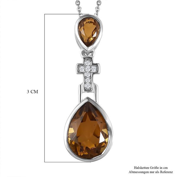 Champagner Triplett Quarz Anhänger mit Kette - 3,39 ct. image number 7