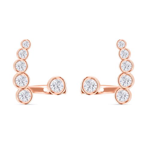Zirkonia rosévergoldete Ohrringe - 2,50 ct. image number 0