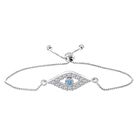 LUXURIANT DIAMOND - Lab Grown Blauer Diamant SI-GH, Lab Grown Wei&szlig;er Diamant SI-GH Armband Flexibles (ca. 19 cm) 925 Silber rhodiniert ca. 0.50 ct