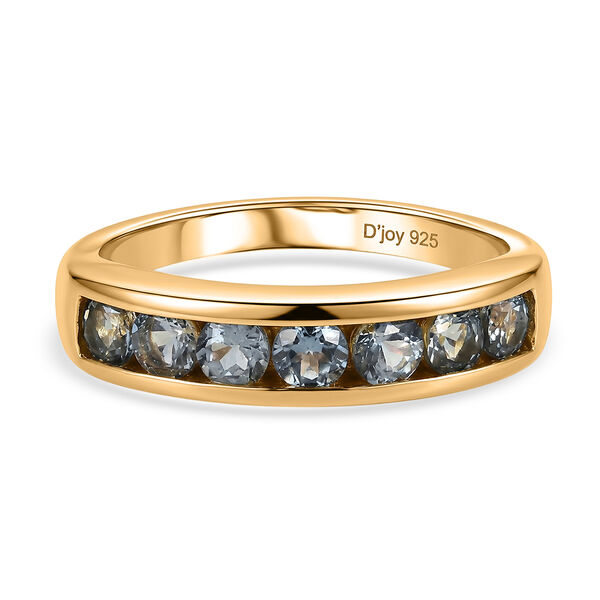 D'Joy Gr&uuml;ner Tansanit Ring 925 Silber 750 Vergoldet (Gr&ouml;&szlig;e 17.00) ca. 0,94 ct