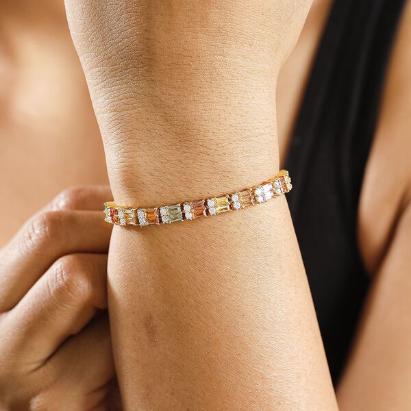 Mehrfarbiges Saphir und Moissanit-Armband image number 3