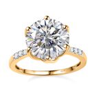 Moissanit Ring, 925 Silber Gelbgold Vermeil (Größe 17.00) ca. 4.80 ct image number 3