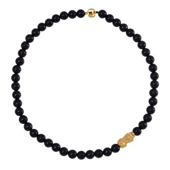 Shungit Pixiu Halskette ca. 50 cm 925 Silber vergoldet ca. 300, 300.00 ct