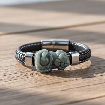 Jade Armband ca. 19 cm 316L Edelstahl (10-15 Werktage Lieferzeit) ca. 125.00 ct