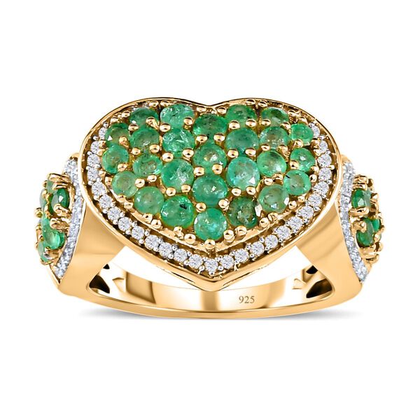 Kagem Sambischer Smaragd Ring, 925 Silber vergoldet (Größe 17.00) ca. 1.98 ct image number 4