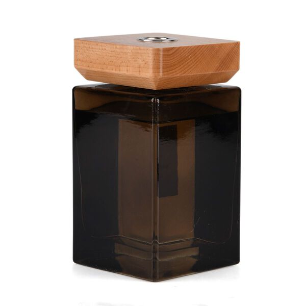 LIVMORE - Home Fragrance Kollektion - Raumduft Diffuser 500 ml Teeglas braun mit Holzdeckel 8 St&auml;bchen Duft Zeder Amber Jasmin Gr&ouml;&szlig;e 8.3 x 8.3 x 14.5 cm image number 4