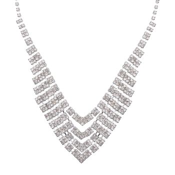 Wei&szlig;er Kristall Schmuckset Reines Messing