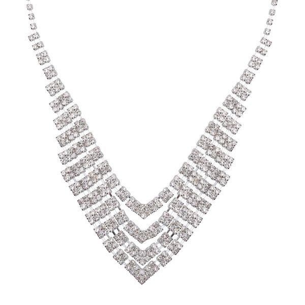 Wei&szlig;er Kristall Schmuckset Reines Messing image number 2