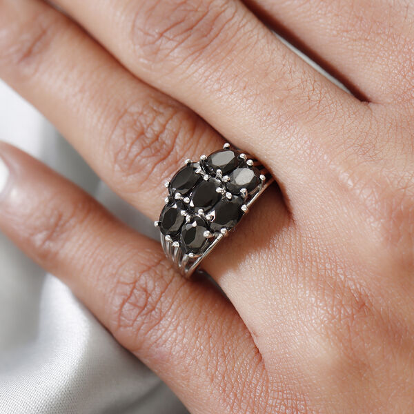 Elite Shungit Ring 925 Silber platiniert  ca. 1,78 ct image number 3