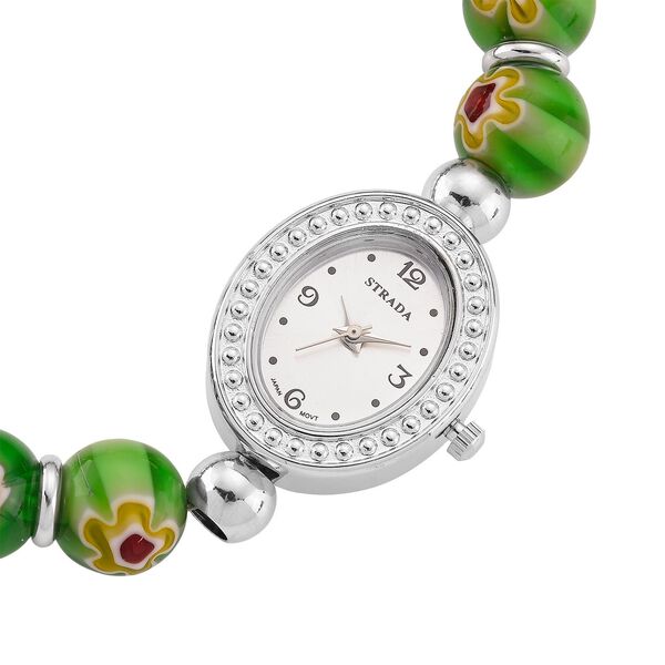 STRADA flexible gr&uuml;ne Armbanduhr im Murano-Stil, Japanisches Uhrwerk image number 5