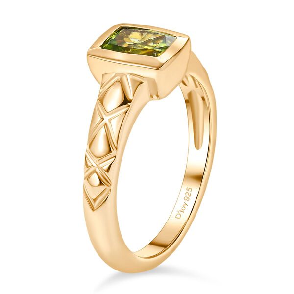 Peridot Ring 925 Silber vergoldet (Gr&ouml;&szlig;e 19.00) ca. 0,90 ct image number 5